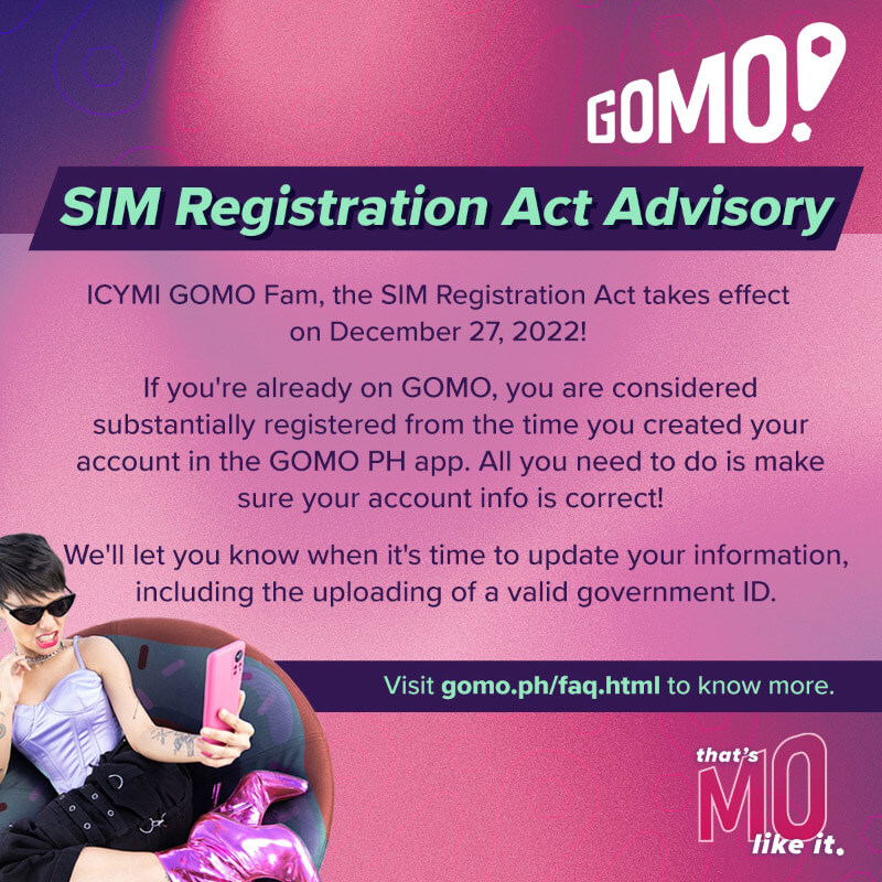 gomo sim registration act